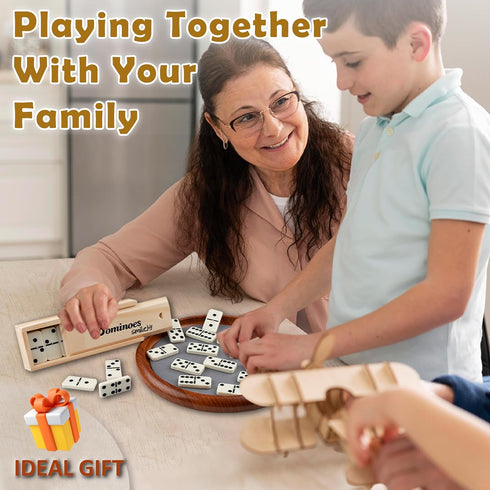 Set Set 6 Set 28 (2 Smilejoy Dominoes for Adults, Domino for Classic Board Games, Double Domino Game Pieces