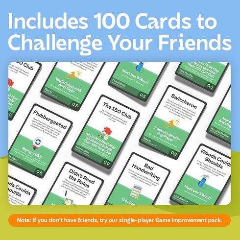On-Course Golf Game - 100 Interactive Playable Cards - Multiplayer Game for 1-4 Players - Perfect Gift for Any Golfer