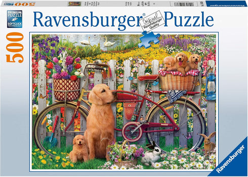 Ravensburger 15036 Cute Dogs in The Garden 500 Piece Puzzle for Adults - Every Piece is Unique, Softclick Technology Means Pieces Fit Together Perfectly