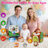 6 6-12 1-3 Soft Baby Sensory Toys - Squirrel Barn with Stuffed Zoo Animals - Rattles, Crinkles, Squeak, Mirror