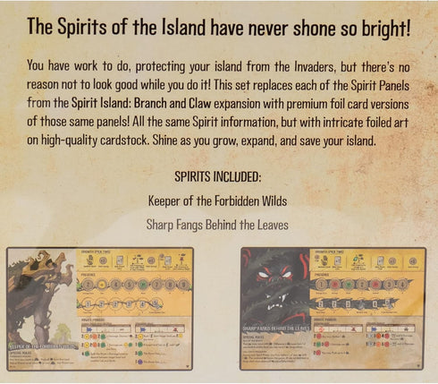 Greater Than Games Spirit Island: Branch & Claw Foil Panels, Cooperative Strategy Board Game Accessory