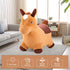 INPANY Bouncy Horse for Toddlers, Plush Brown Inflatable Ride-On Animal Toy with Pump
