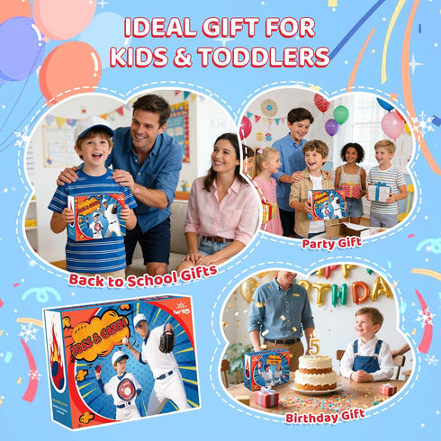 Set 3-5, 3 4 5 6 7 8-12 Twinkoo Toss and Catch Ball Game for Kids Kids Toddler Baseball Glove & Catch Ball Toys,Kids