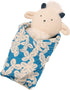 Manhattan Toy Embroidered Plush Goat Baby Rattle + Soft Cotton Burp Cloth, 16 x 16 Inches