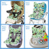 Breathable3D Baby Seat Pad Liner for StrollerSoft and Air Mesh Cotton Universal Baby Stroller Cushion(Green Panda)