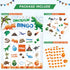 WERNNSAI Watercolor Dinosaur Bingo Party Games - 24 Players Dino Birthday Bingo Cards for Kids