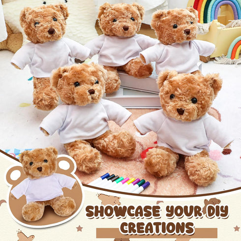 Blueweenly 20 5 9.84 Inches 5 12 5 Pcs Graduation Make Your Own Stuffed Animal Teddy Bear Kit Including Velvet Animal