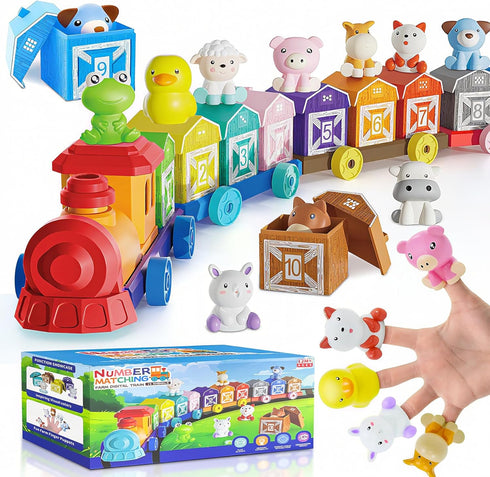 Toddler Learning Toys for 1 2 3 Year Old, Farm Animal Train