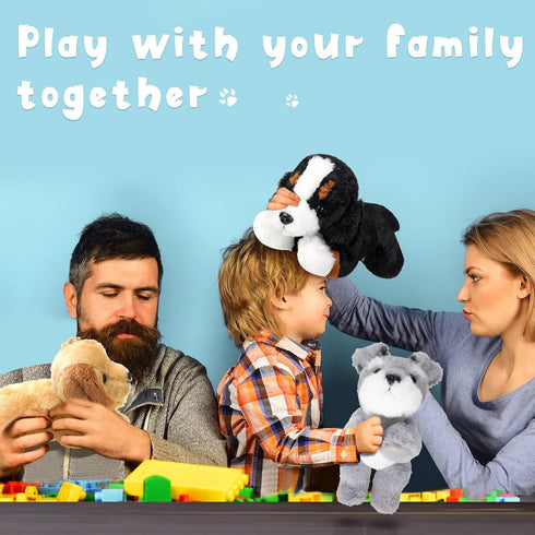 Skylety 3 Pcs Dog Stuffed Animal Plush Set - 7.87 Inch Soft Dog Pillow Toys for Christmas, Birthday, Home Decor