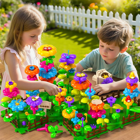 Garbo Star 112 3-4 Set 3 4 5 6 7 Pcs Flower Garden Toy,Toddler Girl Toys Years Old Girls Gardening Building Gifts Best