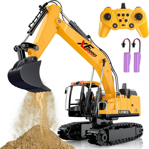 Shemira Remote Control Excavator, 13 Channel RC Excavator Toy for Boys 3-5