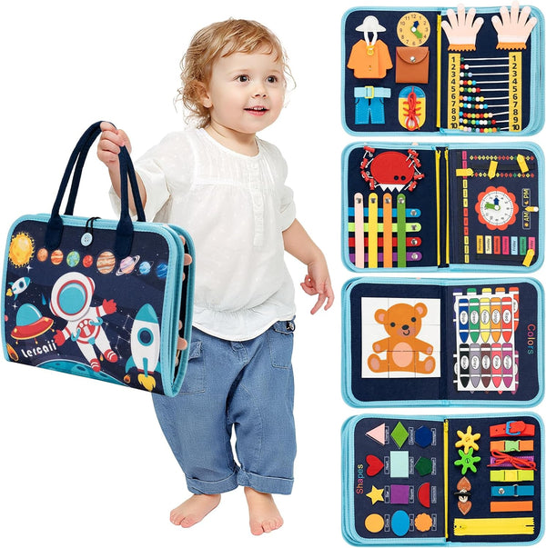 Lercaii Toddler Busy Board Book Montessori Toys,Sensory Book Educational Activities for Learning Fine