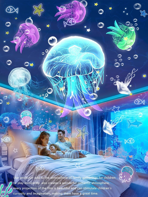21 Sets 360 of Films + Projector Night Light for Kids, Kids Night Light Projector, Ceiling, Remote Control & Bluetooth