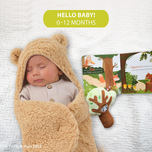 Set 3-Piece, 26 29 Tickle & Main Forest Animal Newborn Gift - x in Cotton Swaddle Blanket - Plush Tree Rattle