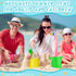 24 Pcs 7.5 Inch Beach Buckets and Shovels, Large Plastic Sand Pails for Boys and Girls Beach Toys Summer Party Favors
