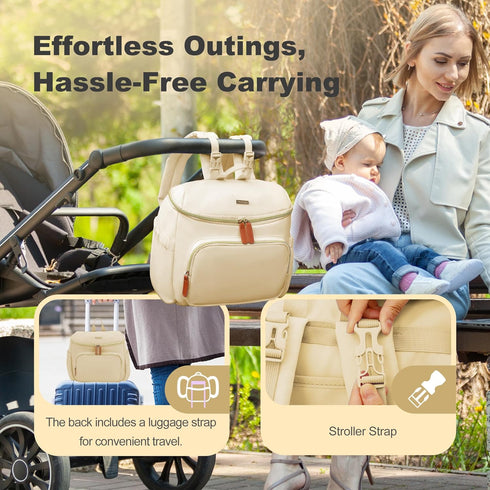 Backpack Backpack Compact Diaper Bag Lightweight & Waterproof Baby Bag for Moms & Dads, Includes Changing Pad