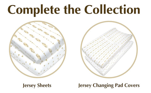 100% Pack 2 American Baby Company Natural Cotton Value Jersey Knit Fitted Portable/Mini-Crib Sheet, Ecru, Soft