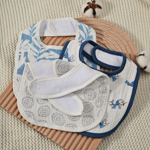 GLLQUEN BABY Muslin Drool Bibs, 8 Pack Adjustable Baby Bibs for Boys & Girls, Soft Cotton Bandana Bibs (Toucan)