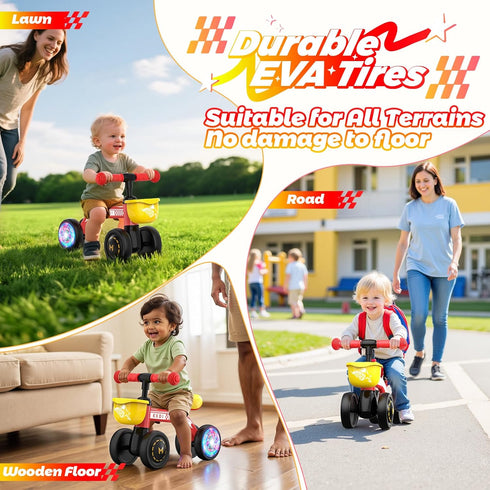 Kkdi 1 2 1 2 Baby Balance Bike Ride on Toys for Year Old, Toddler Bike, First Birthday Gifts for Year Old Boys Girls