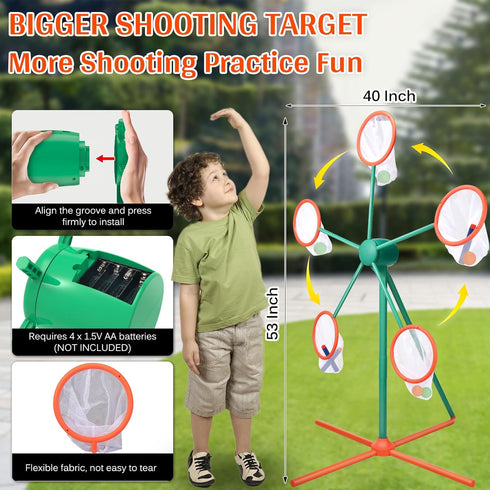 Kids Shooting Target for Nerf Gun Party - Outdoor Indoor Large Rotating Target Challenge, Shooting Game Practice for