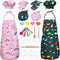 FunsLane Kids Cooking and Baking Chef Set, 2 Pcs Apron (Pink Green) Chef