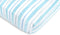 SwaddleDesigns Softest Cotton Muslin Fitted Crib Sheet for Baby Boy & Girl, Blue 3 Color Stripe