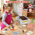 Set, 3 4 5 6, WOODMAM Pizza Toy Montessori Realistic Play Food with Oven Box, Educational Learning Toys