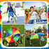 43 Pcs 3 in 1 Carnival Outdoor Games Combo Set for Kids, Includes 6 Plastic Cones, 12 Ring, 12 Bean Bags, 10 Foot