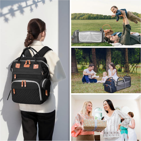 CESAILT Mommy Backpack Diaper Bag with Changing Station, Multifunction Travel Baby Bag, Waterproof Baby Tote, Large