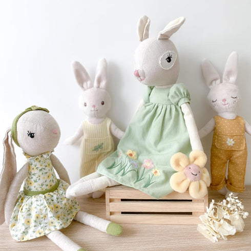 MON AMI Buttercup The Doe Doll – 17”, Linen Plush Doll with Floppy Ears for Toy or Room Decor
