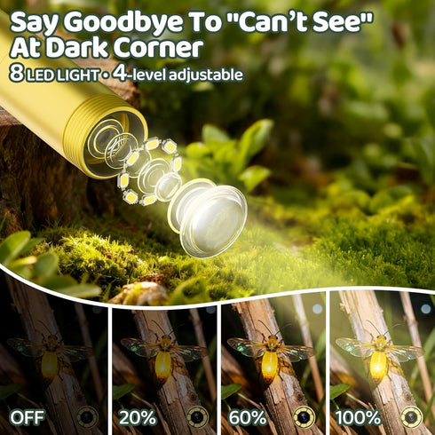 GMYGBY 2.4" 4 5 6 7 8 9 10-Year-Old Dinosaur Borescope Snake Camera Toy: Kids Outdoor Toy Kits, Camping Exploration