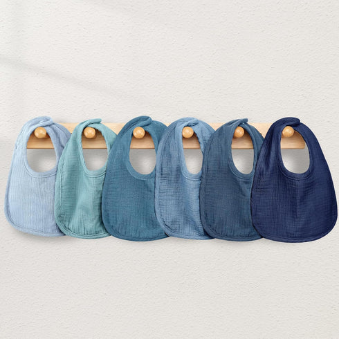 Adjustable Muslin Baby Bibs - Soft Cotton Drool & Teething Bibs for Boys & Girls