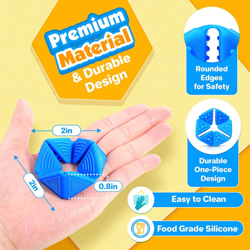 KLT Fidget Sensory Toys for Kids: Quiet Silicone Sensory Flip Cube with Textures - Calming Toys for Autism Kids Stress