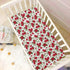 Vdsrup 39 27 5In Crib Sheets for Boys Girl Red Roses Green Leaves Neutral Mini Crib Mattress Sheets Fitted, Toddler