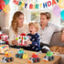 ORWINE 4PCS 2 3 4 5 2-3 Baby Boy Toys Cars, Push and Go Cars for Kids, Friction Powered Stunt Trucks, Construction