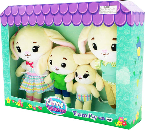 Bunny Family 4 Piece Pack - Super Soft Little Plush Characters, Perfect for Little Hands - Kid-Friendly Materials