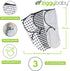 Ziggy Baby Adjustable Baby Swaddles, 0-3 Months, 3 Pack, Soft Cotton Black & White, Newborn Swaddle Blankets