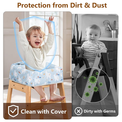 Sprouterie 2 Pack High Chair Cover for Baby Restaurant Blue and Pink Highchair Covers for Restaurant Waterproof