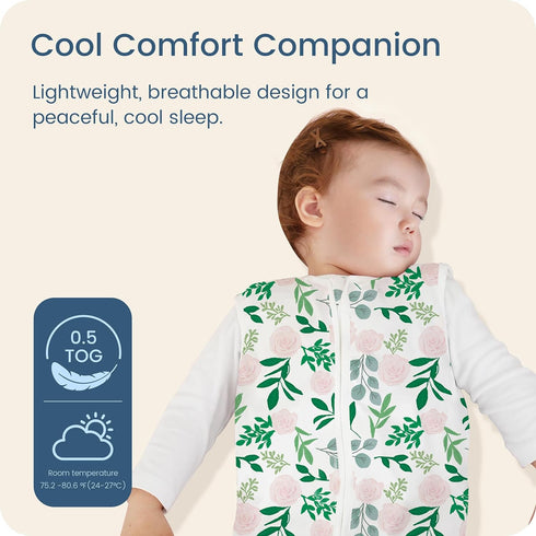 6-12-15 2-Way 0.5 2-Pack Baby Sleep Sack Months Light Wearable Blanket for Babies with Zippers, TOG Premium Soft