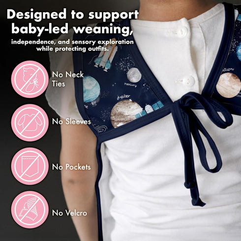 6m-3T BapronBaby Retro Airplanes Bapron - No Neck Tie Safer Bib for Baby & Toddler - Soft Waterproof Stain Resistant