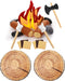 17 Pcs Pretend Camping Play Set - Decorative Round Throw Pillows, Safe Fake Campfire Plush Wood Shaped Floor Cushion
