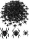 3 Size Mardi Gras Black Plastic Spiders, Realistic Fake Spiders for Carnival Party Prank Props and Decorations