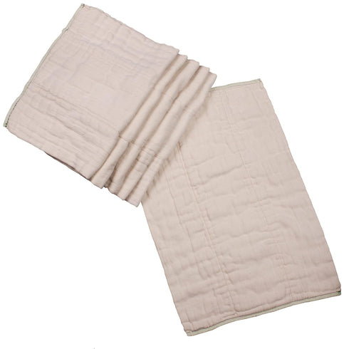 OsoCozy 2 (15-30 lbs.), 100% -6 Pack Unbleached Prefold Cloth Baby Diapers, Size Soft, Absorbent, Durable Natural