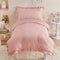 Cozyholy 4 Piece Textured Seersucker Toddler Bedding Set Girls Crib Sheets Set