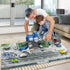 3 4 5 6 deAO Airplane Toys for Kids with Trucks, Helicopter,Planes, Signs,Fire Trucks Race Cars and Airport