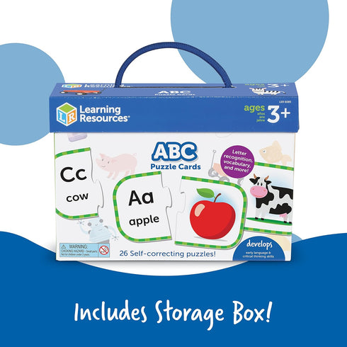 Learning Resources - ABC Puzzle Cards - Kindergarten Readiness, Self-Correcting Puzzles for Toddlers, Ages 3+