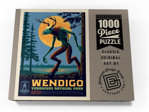 MyPuzzle Legends of The National Parks - Voyageurs' The Wendigo Vintage Poster - 1000 Piece Puzzle