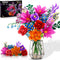 CUBIMANA Flowers Bouquet Building Set with LED Light, 21 Flower Botanical Collection