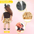 Micky Themed Cosplay Kit for 18 Inch Girl Dolls, Gold Accessories Including Bow Hairband, Dress & More