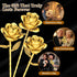 QIFUN Set 3 Gold Roses Flower Building - Roses Bouquet Botanical Building Blocks for Adult, Home Decor Romantic